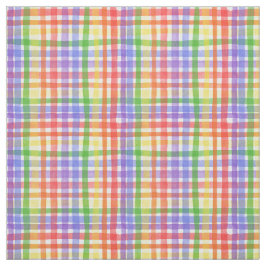 Tecido Xadrez Arco-Íris Aquarela / Gingham