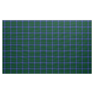 Tecido Xadrez azul de Douglas Tartan verde e preto
