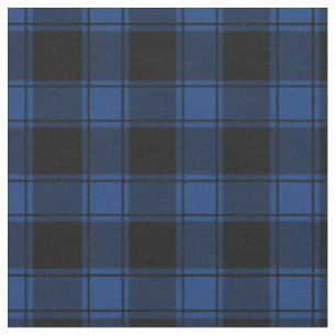 Tecido Xadrez Azul Escuro e Preto de Búfalo