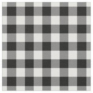 Tecido Xadrez Branco e Preto Gingham
