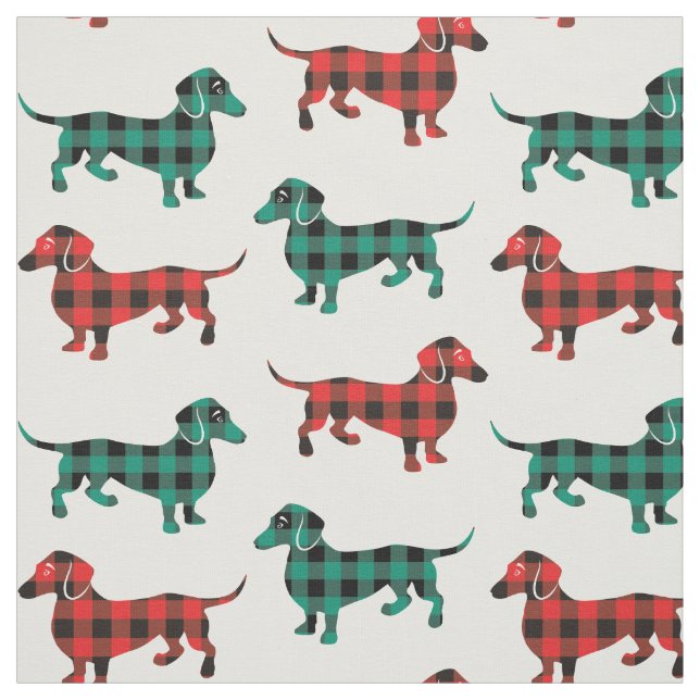 Tecido Xadrez Buffalo Dachshances Colunas de Natal (Modelo)