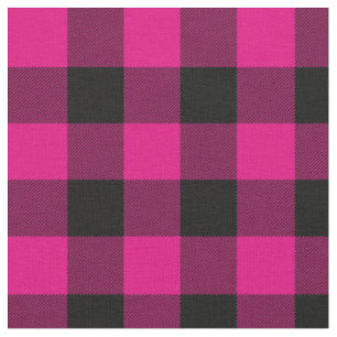 Tecido Xadrez Buffalo Rosa Quente e Preto