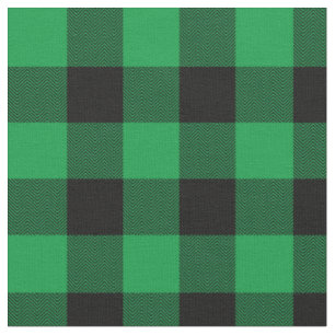 Tecido Xadrez Buffalo Verde Brilhante e Preto Chevron