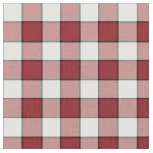 Tecido Xadrez Checkered vermelha e branca do vintage