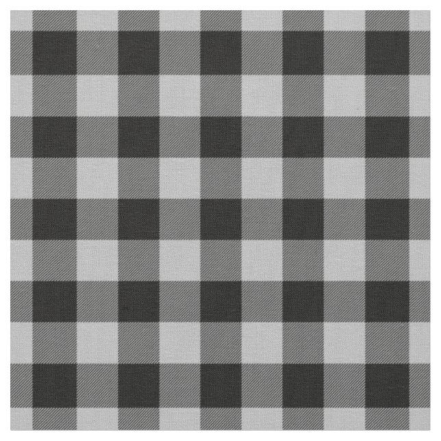 Tecido Xadrez cinza claro e preto Gingham (Detalhe)