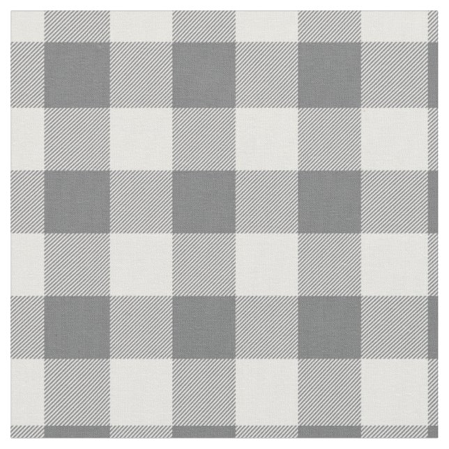 Tecido Xadrez cinza escuro e branco Gingham (Detalhe)