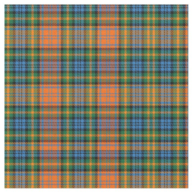 Tecido Xadrez Clan Murray Tartan Orange Blue Check (Detalhe)