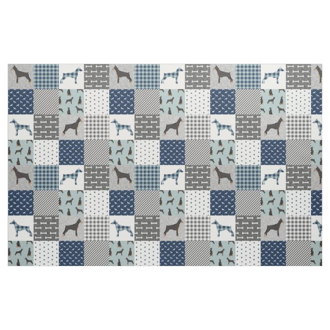 Tecido xadrez de búfalo azul de cão doberman (Jarda)