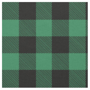 Tecido Xadrez de búfalo verde-preto russo