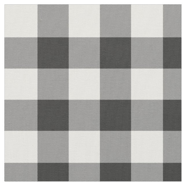 Tecido  Xadrez de Buffalo Check White e Black Squares (Detalhe)