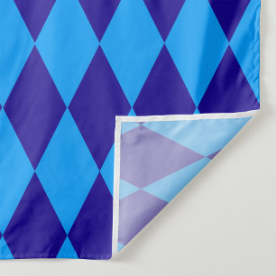 Tecido Xadrez de Diamantes Harlequim Azul Claro e Escuro