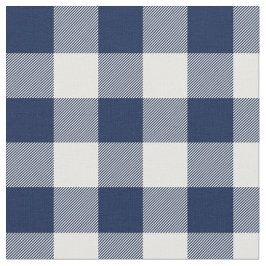 Tecido Xadrez de Gingham Branco e Azul da Meia-Noite