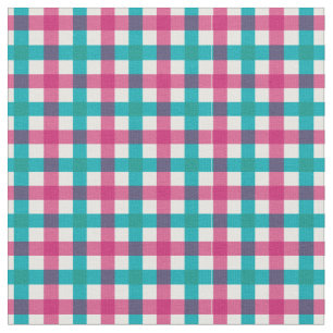 Tecido Xadrez de Gingham de Verão Rosa e Teto/ Tartan