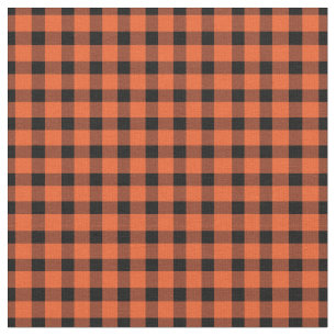 Tecido Xadrez de Lumberjack de Campo Verde Laranja