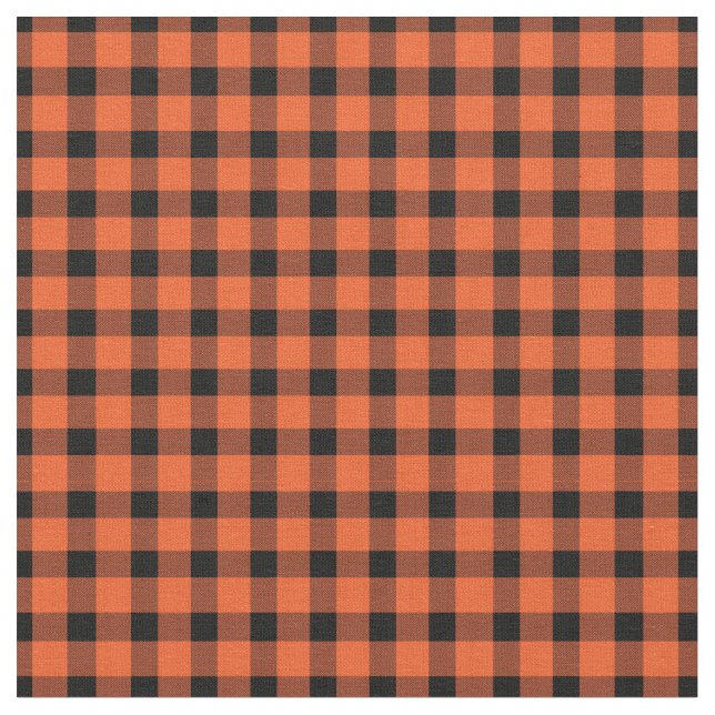 Tecido Xadrez de Lumberjack de Campo Verde Laranja (Detalhe)