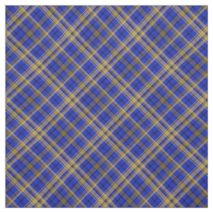 Tecido xadrez de tartan azul e amarela