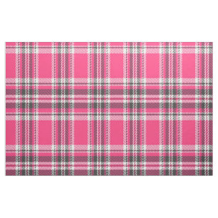 Tecido Xadrez de Tartan Negro e Rosa Escócia