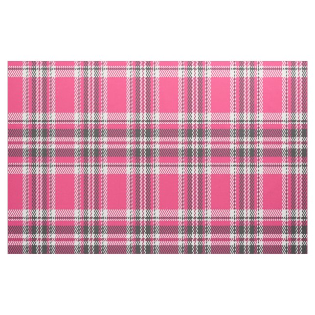 Tecido Xadrez de Tartan Negro e Rosa Escócia (Jarda)