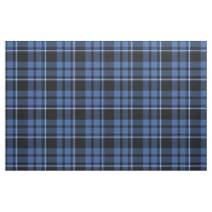 Tecido Xadrez de Tartan Preto Azul Padrão Escocês