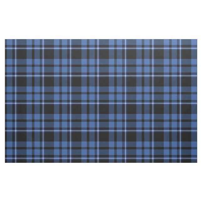 Tecido Xadrez de Tartan Preto Azul Padrão Escocês (Fat Quarter)