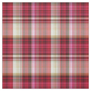 Tecido Xadrez de Tartan Rosa Vermelho