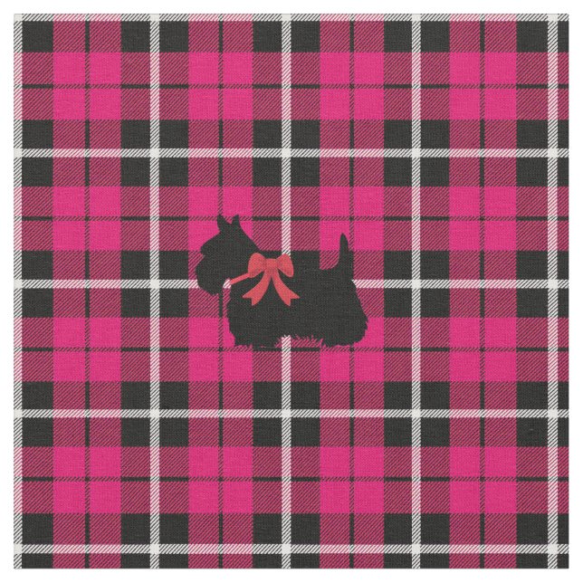 Tecido Xadrez de Terrier escocês, cor-de-rosa, a quente o (Detalhe)