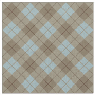 Tecido Xadrez diagonal no azul e no Brown