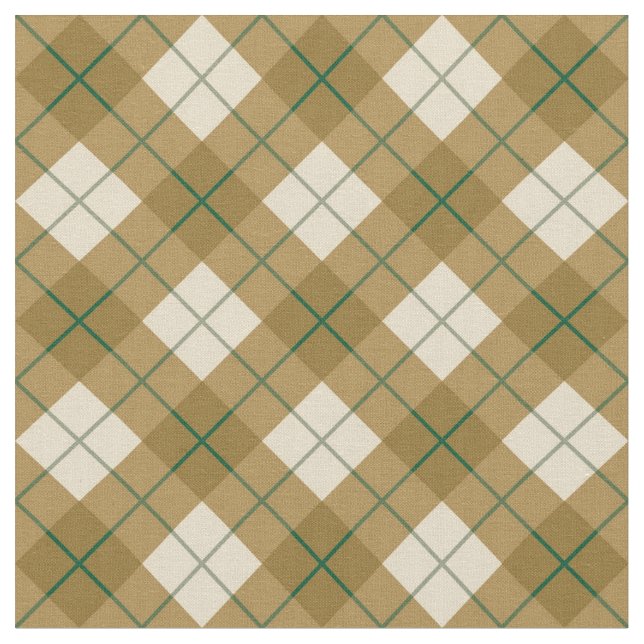 Tecido Xadrez diagonal no ouro com listra verde (Detalhe)
