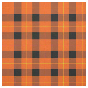 Tecido Xadrez do Designer/padrão tartan laranja e preto