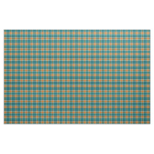 Tecido Xadrez Dourada de Tartan azul-turquesa e amarela