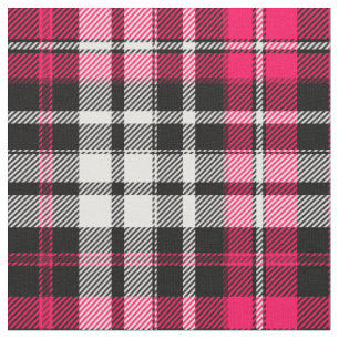 Tecido Xadrez Escocês Rosa Preto Branco