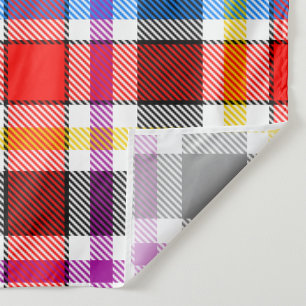 Tecido Xadrez Flanel de multicolores preto vermelho Desig
