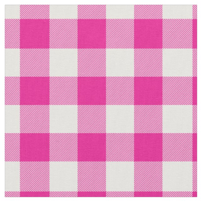 Tecido Xadrez Ginga Rosa e Branco Vibrante (Detalhe)