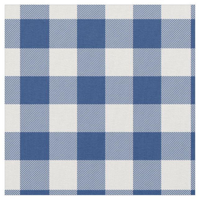 Tecido Xadrez Gingham Azul Médio e Branco (Detalhe)
