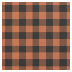 Tecido Xadrez gingham laranja e preto