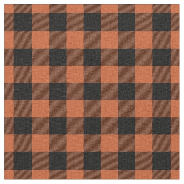 Tecido Xadrez gingham laranja e preto (Detalhe)