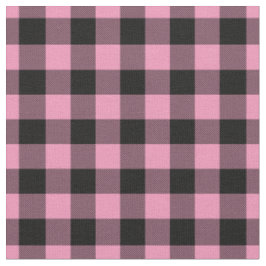 Tecido Xadrez gingham rosa claro e preto
