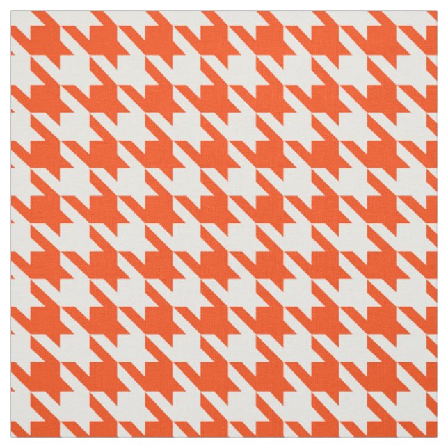 Tecido Xadrez Houndstooth Laranja Branco (Modelo)