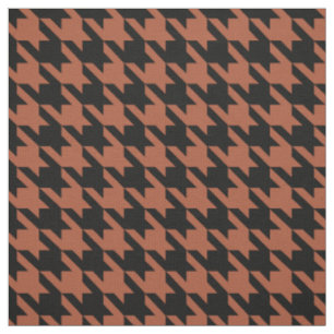 Tecido Xadrez Houndstooth Marrom Preto