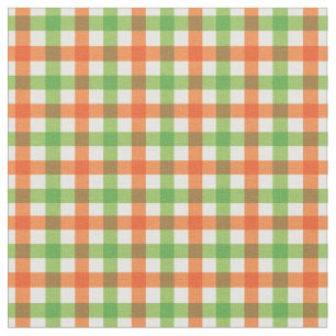 Tecido Xadrez Laranja e Verde limão Brilhante Gingham/ T