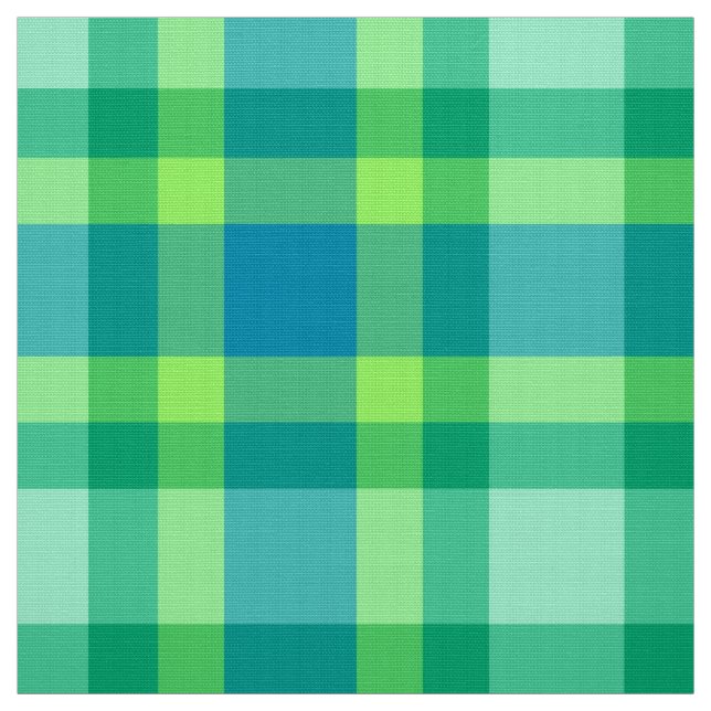 Tecido Xadrez moderna do meio século - verde e azul de (Modelo)