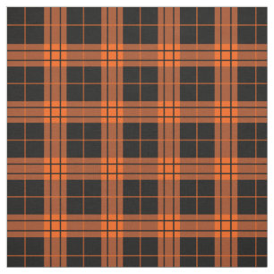 Tecido Xadrez/padrão tartan laranja e preto