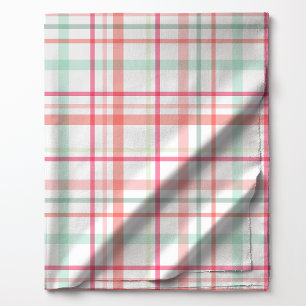 Tecido Xadrez Pastel Rosa e Verde Vibrante