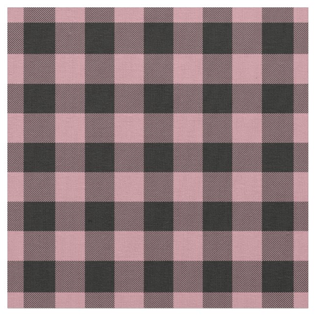 Tecido Xadrez Rosa e Preto Vintage (Detalhe)