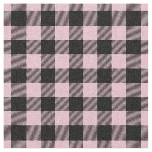 Tecido Xadrez Rosa Pastel e Preto (Detalhe)