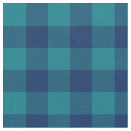 Tecido Xadrez Turquesa Escuro e Azul Marinho