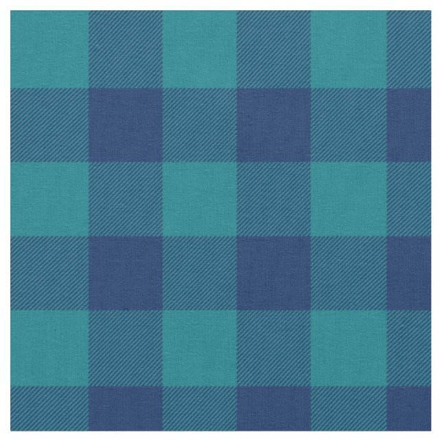 Tecido Xadrez Turquesa Escuro e Azul Marinho (Detalhe)