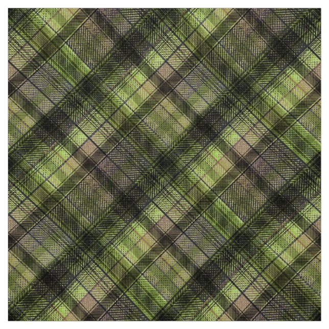 Tecido Xadrez verde-tartan-preto-clássico (Modelo)