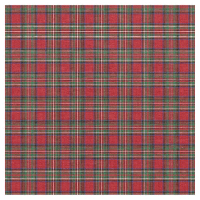 Tecido Xadrez Verde Vermelho Rustic Clássico Stewart Tart (Detalhe)