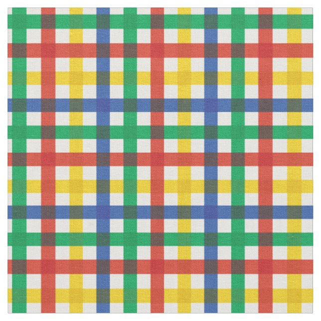 Tecido Xadrez Vermelha, Azul, Verde e Amarelo de Verão (Detalhe)